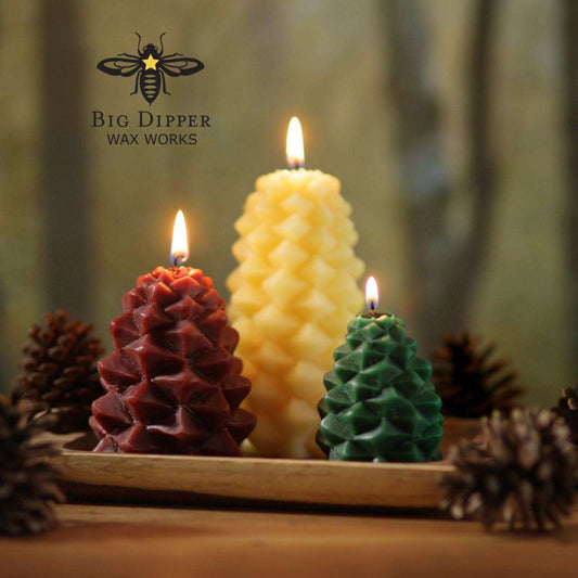 Beeswax Pinecone Candle — 100% Natural, 3 Sizes