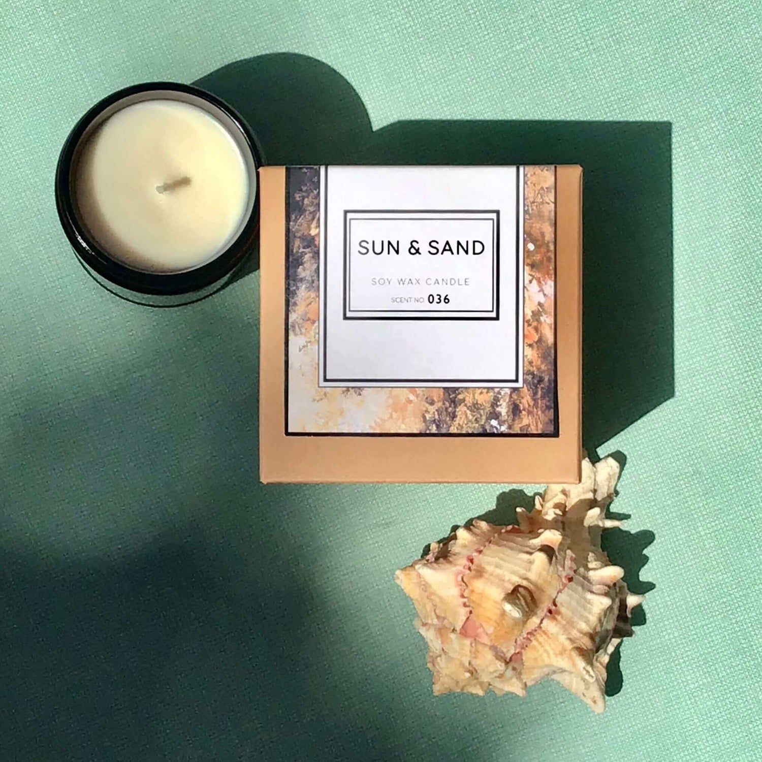 Blushbeam Sun + Sand Soy Wax Candle Blushbeam.co.uk