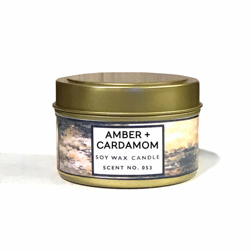 Blushbeam Amber + Cardamom Scented Soy Wax Candle