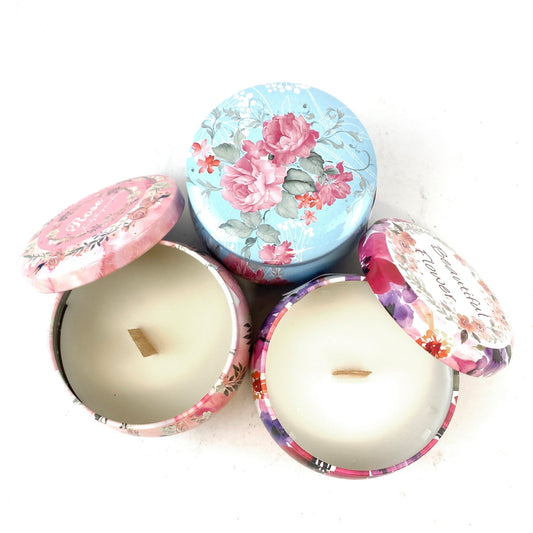 Blushbeam Floral Scented Candle Tin - Blushbeam.co.uk