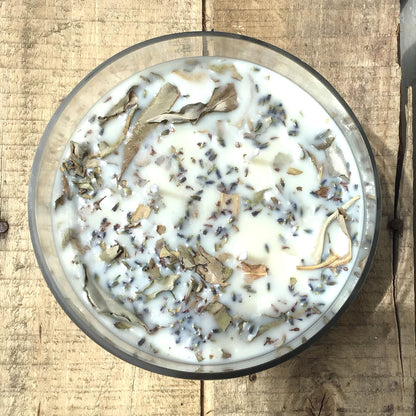 BLUSHBEAM Lavender & White Sage 3 - Wick Soy Candle - Blushbeam.co.uk
