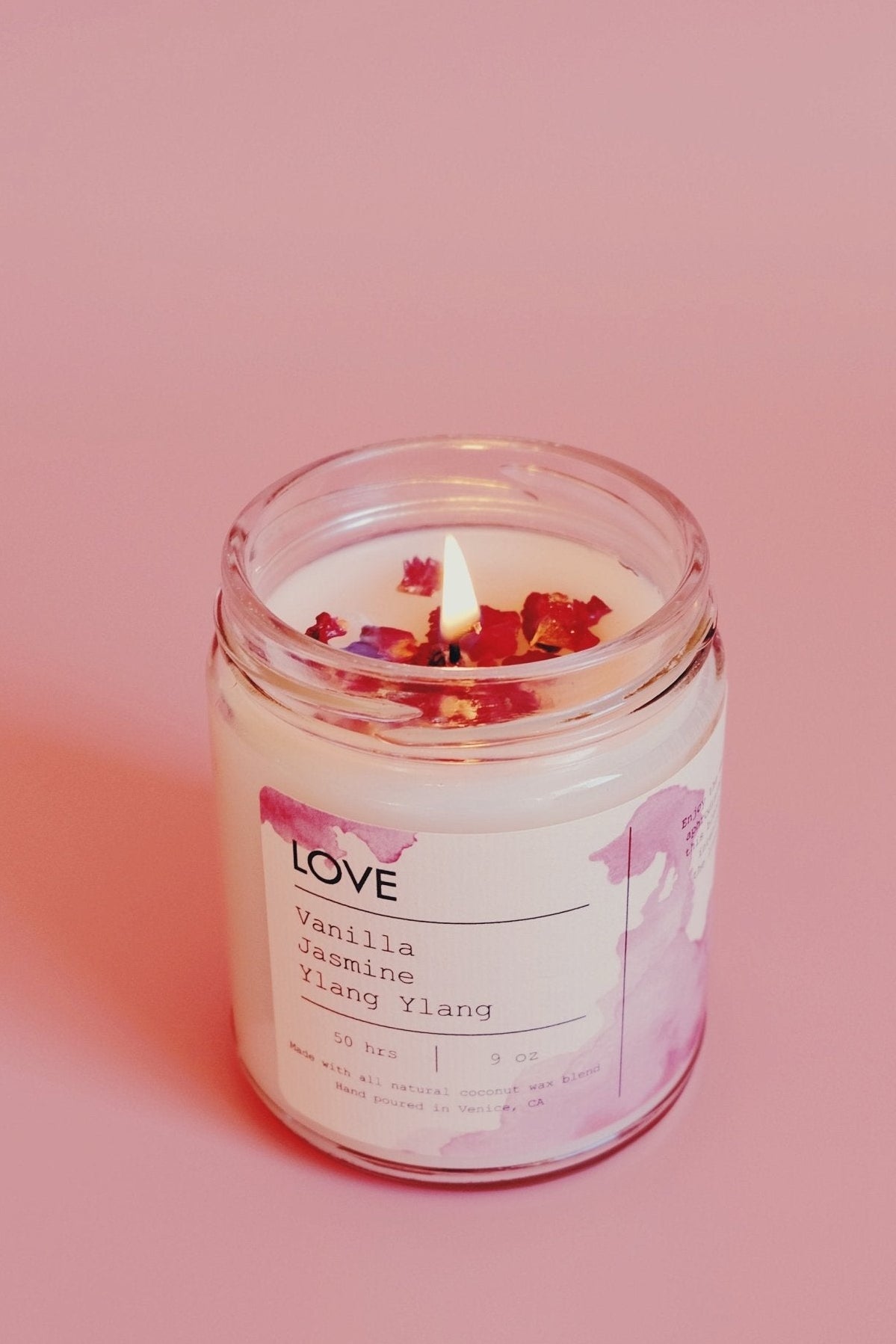 Blushbeam Love Petals Candle – Romantic Vanilla & Jasmine Scent Sky Blue Poppy