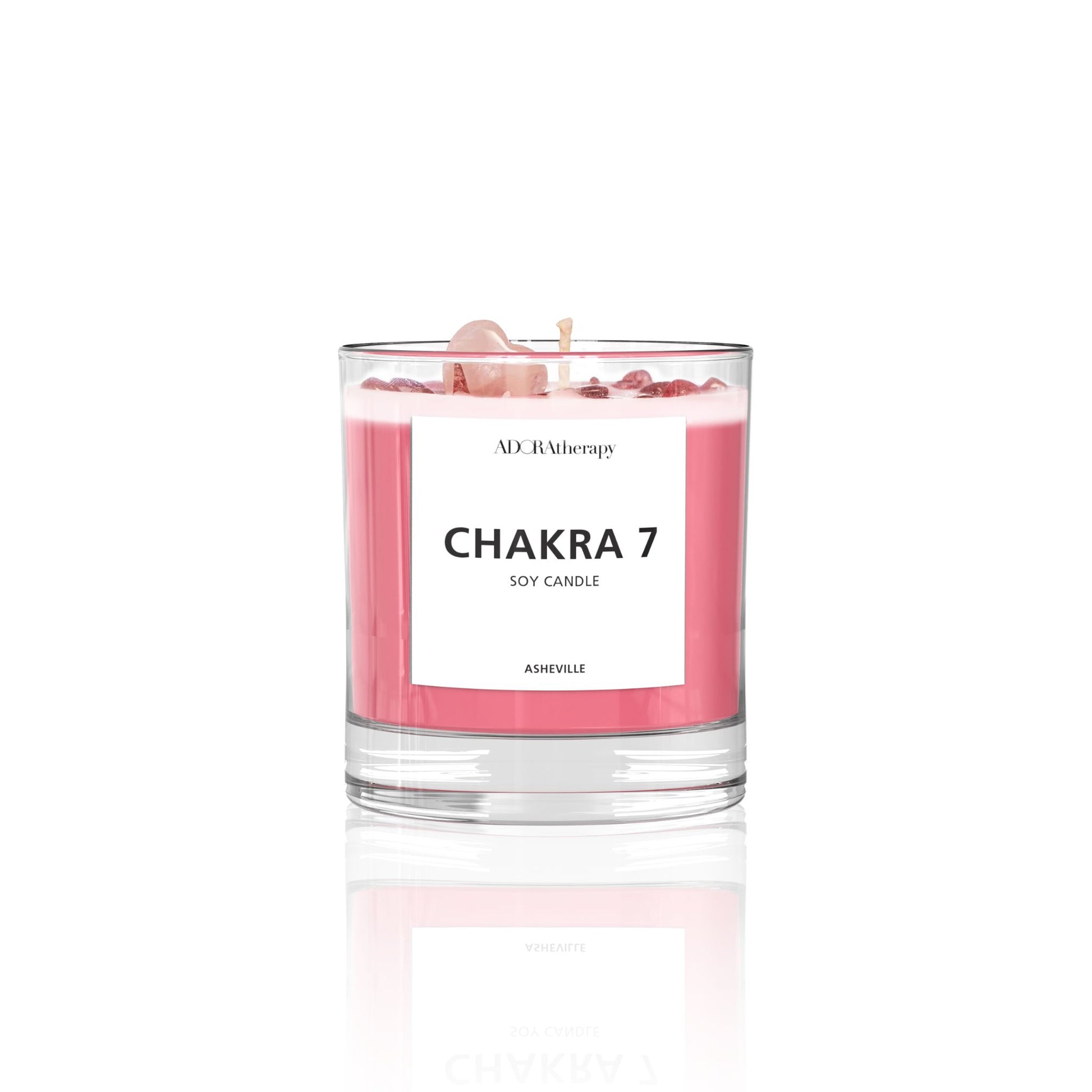 Blushbeam Chakra 7 Strawberry Quartz Gemstone Candle