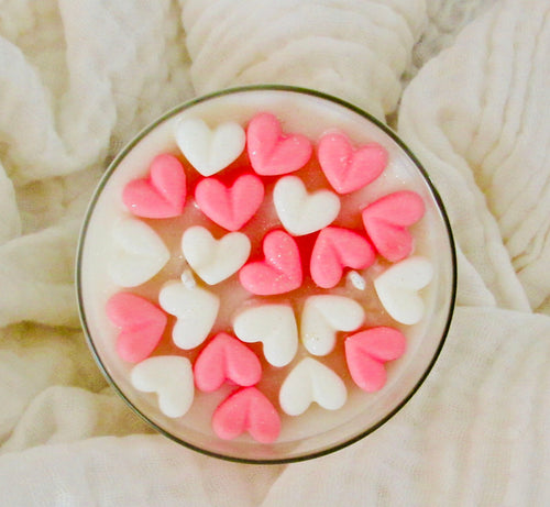 Blushbeam "Darling, You Are Fabulous" Soy Wax Candle with Wax Heart Embellishments